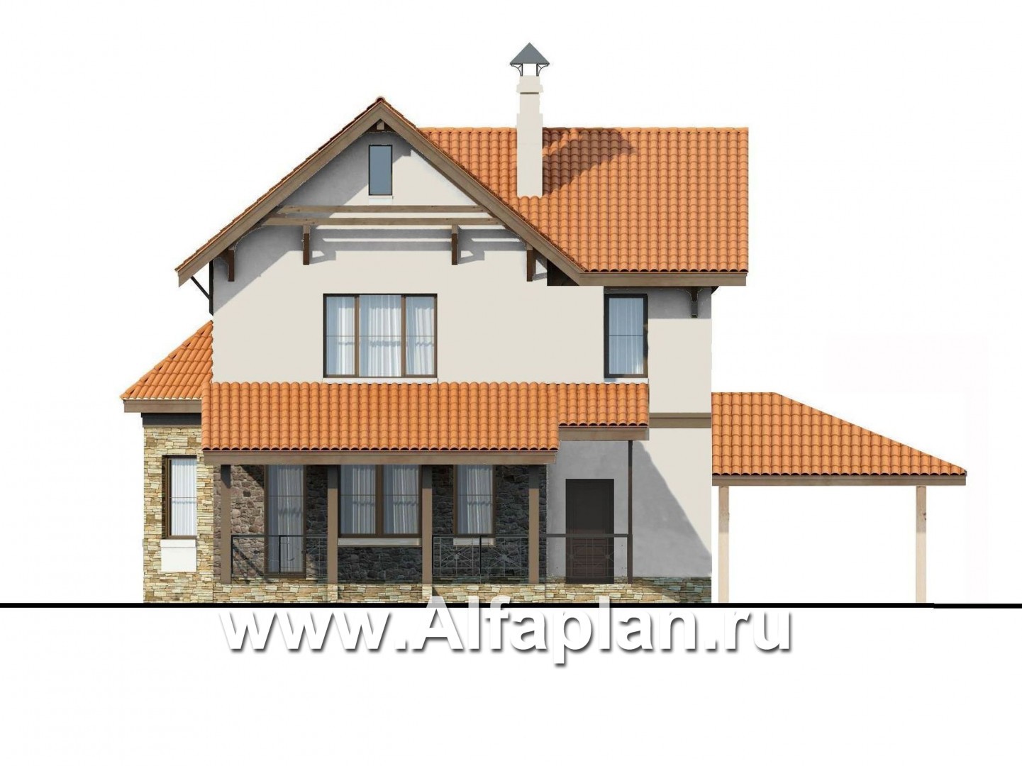 Проекты домов Альфаплан - «Pro vita» - компактный дом с удобной планировкой - изображение фасада №4