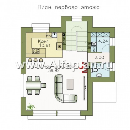 Проекты домов Альфаплан - «Сапфир» - трехэтажный дом с большим гаражом для маленького участка - превью плана проекта №2