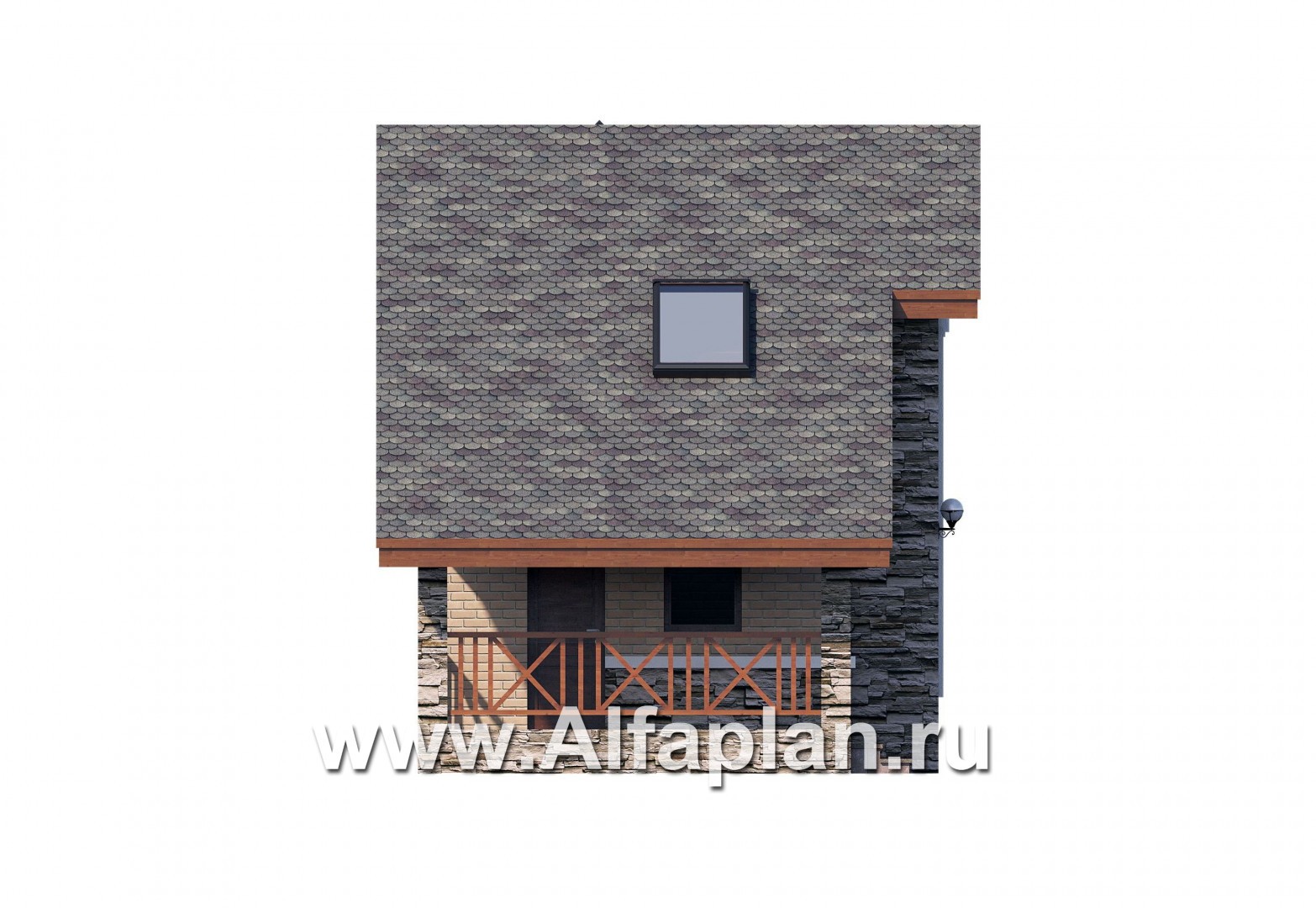 Проекты домов Альфаплан - Дом для отдыха (баня) с жилой мансардой - изображение фасада №3