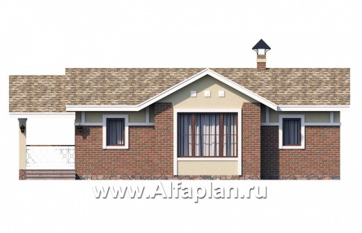 Проекты домов Альфаплан - Дом для отдыха(баня) с уютным крыльцом - превью фасада №1