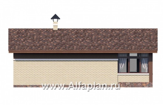 Проекты домов Альфаплан - Дом для отдыха (баня) для небольшого  участка - превью фасада №4