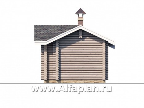 Проекты домов Альфаплан - Уютная одноэтажная деревянная баня с крытой террасой - превью фасада №2