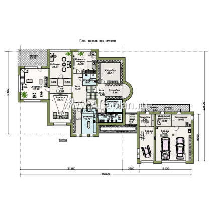 Проекты домов Альфаплан - Эксклюзивный проект виллы со вспомогательным домом и гаражом - превью плана проекта №1