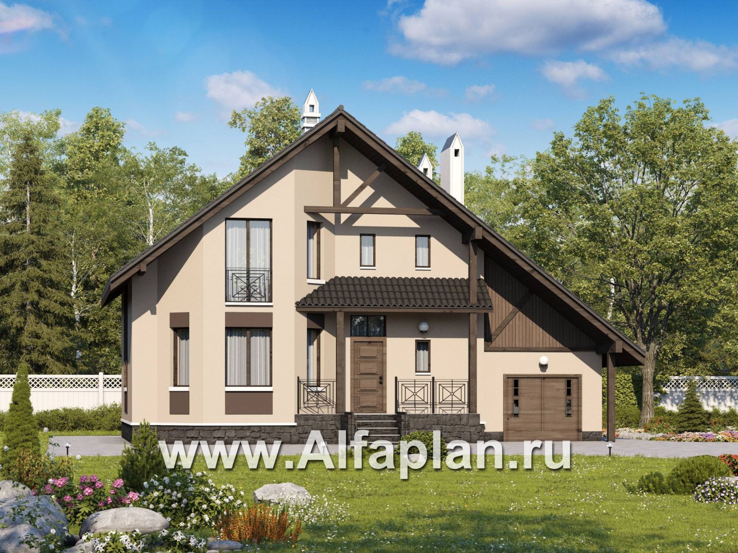 Проекты домов Альфаплан - «Регенсбург» - проект коттеджа в немецкой традиции - дополнительное изображение №2