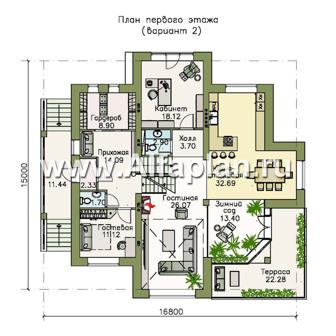 Проекты домов Альфаплан - «Три семерки» - трехэтажный загородный особняк - план проекта №3