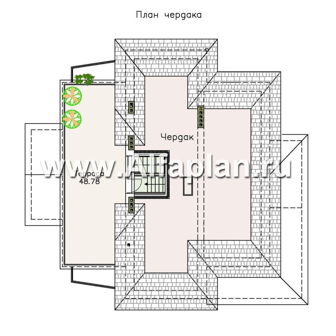 Проекты домов Альфаплан - «Три семерки» - трехэтажный загородный особняк - план проекта №5