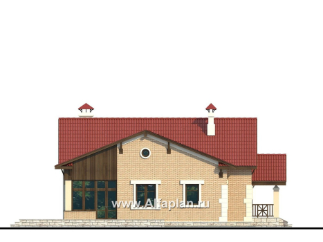 «Поместье» - проект одноэтажного дома, из кирпича, в классическом стиле - превью фасада дома