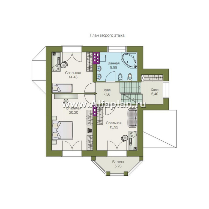 Проекты домов Альфаплан - «Корвет» - проект дома с гаражом и спортзалом - превью плана проекта №3