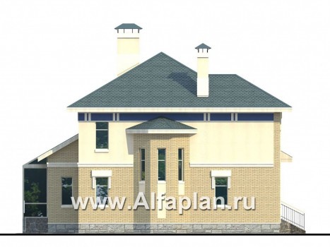 Проекты домов Альфаплан - «Вита-Клаб»-изящный загородный дом с большим зимним садом - превью фасада №4
