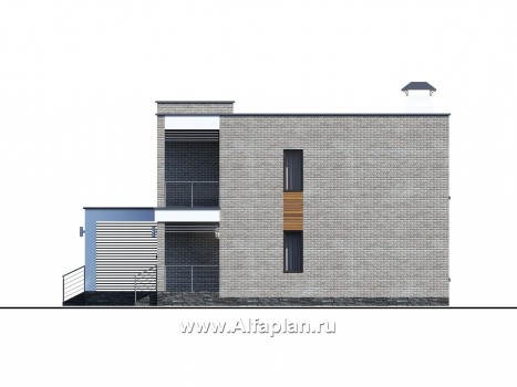 Проекты домов Альфаплан - «Эрго» - проект рационального, уютного современного дома - превью фасада №4