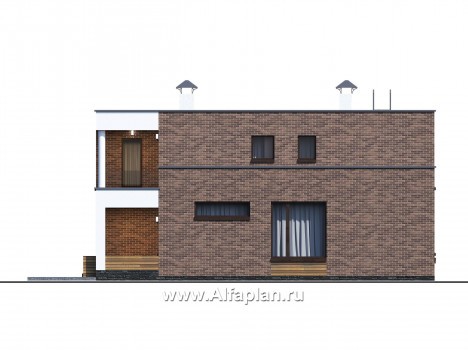 Проекты домов Альфаплан - «Спектр» - проект современного дома с двумя жилыми комнатами на 1-ом этаже и сауной - превью фасада №2