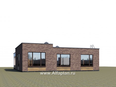 Проекты домов Альфаплан - «Фортис» - одноэтажный дом с плоской кровлей - превью дополнительного изображения №2