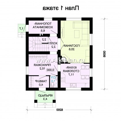 Проекты домов Альфаплан - Проект экономичного дома для маленького участка - превью плана проекта №1