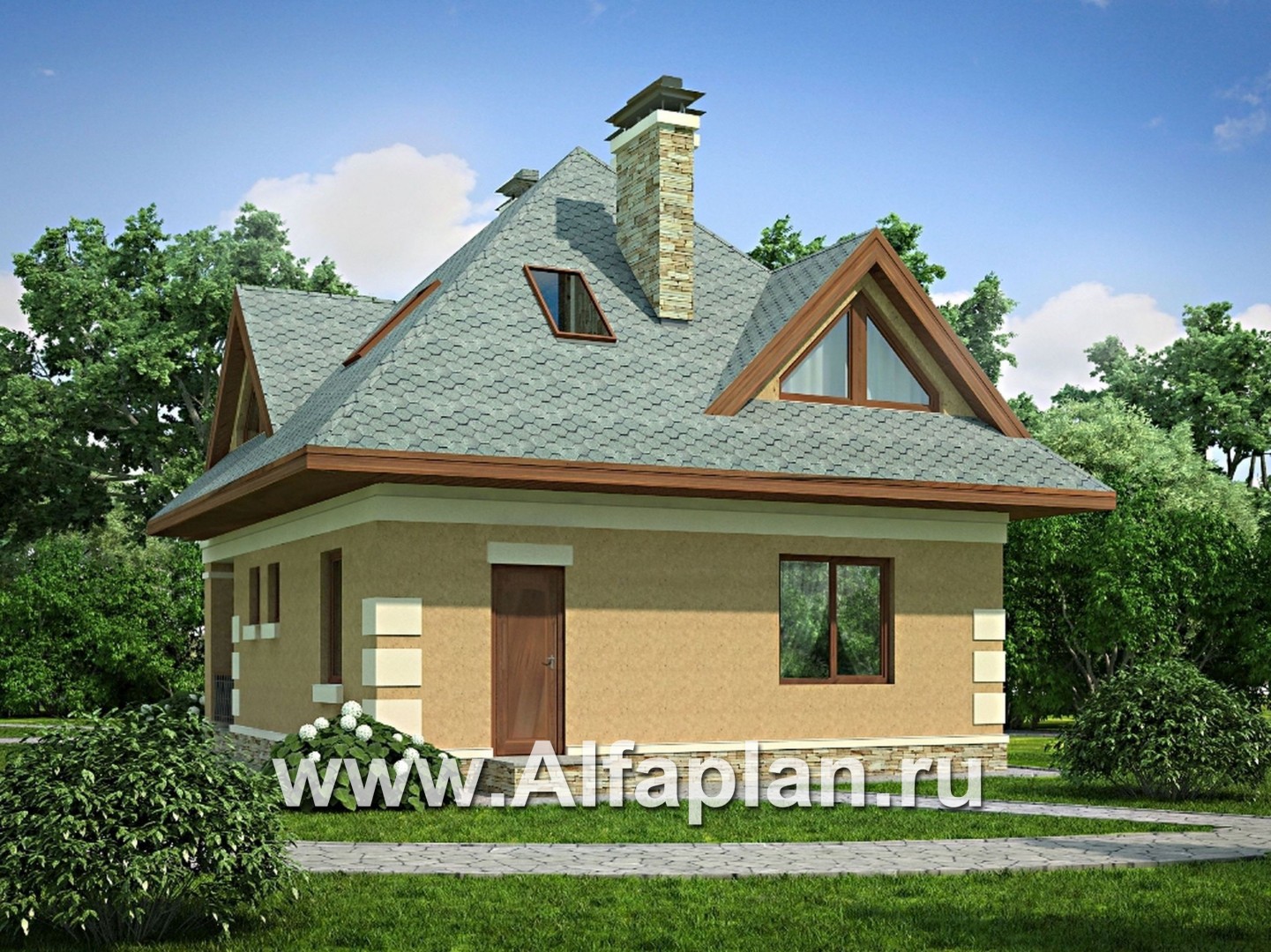 Проекты домов Альфаплан - Проект экономичного дома для маленького участка - дополнительное изображение №1