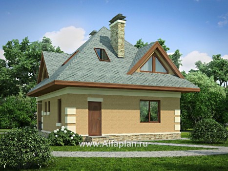 Проекты домов Альфаплан - Экономичный проект дома для маленького участка - превью дополнительного изображения №1