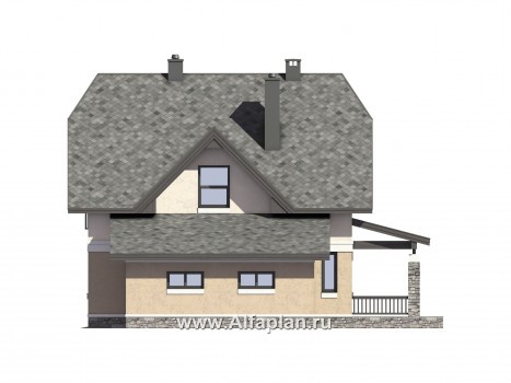 Проекты домов Альфаплан - Проект экономичного дома с гаражом - превью фасада №4