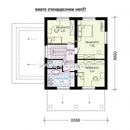 Проекты домов Альфаплан - Проект экономичного дома с гаражом - превью плана проекта №2