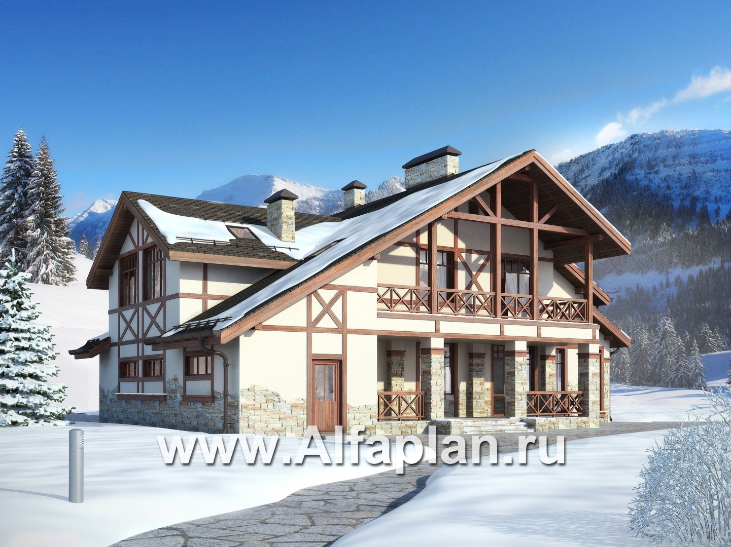 Проекты домов Альфаплан - Проект альпийского шале - дополнительное изображение №3