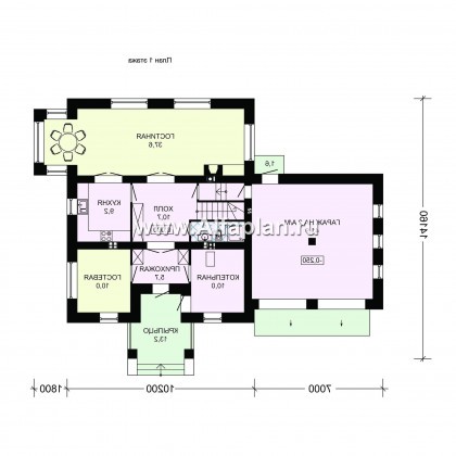 Проекты домов Альфаплан - Проект загородный дома с большим гаражом - превью плана проекта №1