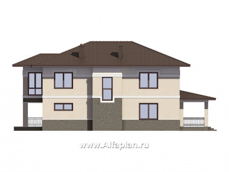 Проекты домов Альфаплан - Проект двухэтажного особняка с удобной планировкой - превью фасада №4