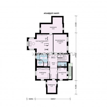 Проекты домов Альфаплан - Проект особняка бизнес класса с цокольным этажом и мансардой - превью плана проекта №1