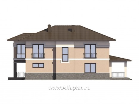Проекты домов Альфаплан - Проект элегантного двухэтажного коттеджа - превью фасада №2