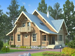 Проекты домов Альфаплан - Проект прадиционного деревянного загородного дома - превью основного изображения