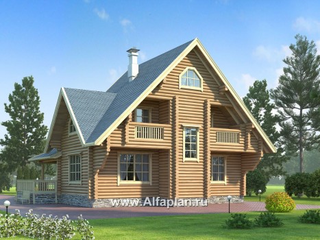 Проекты домов Альфаплан - Проект прадиционного деревянного загородного дома - превью дополнительного изображения №2