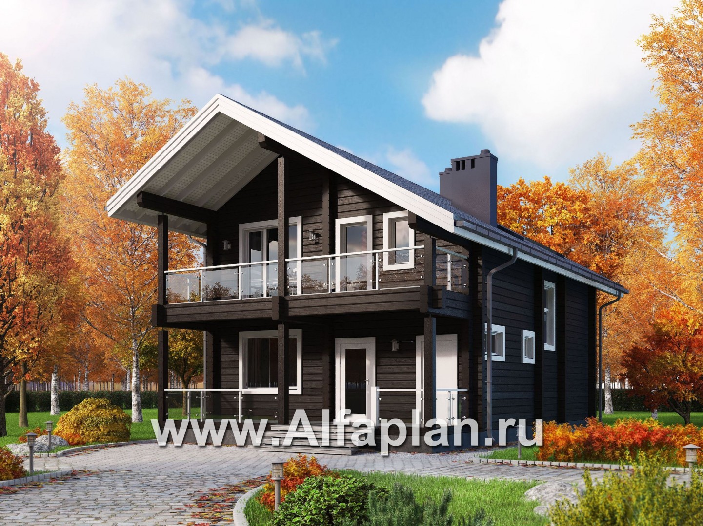 Проекты домов Альфаплан - Проект удобного дома-дача для загородного отдыха - дополнительное изображение №1