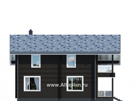 Проекты домов Альфаплан - Проект удобного дома-дача для загородного отдыха - превью фасада №3