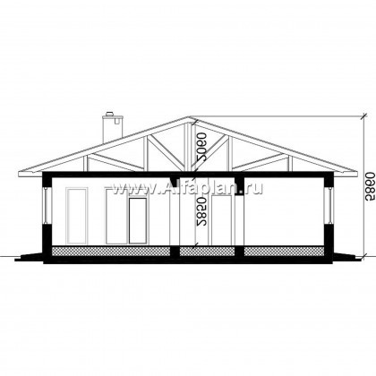 Проекты домов Альфаплан - Проект одноэтажного загородного дома - превью плана проекта №2