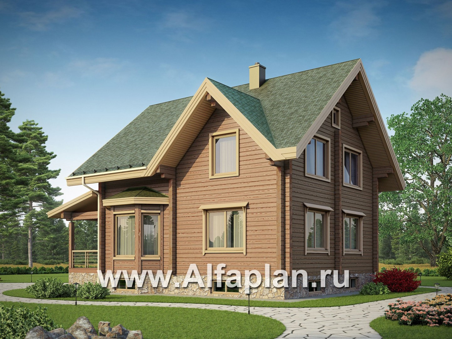 Проекты домов Альфаплан - Проект дома из бруса для загородного отдыха - дополнительное изображение №2