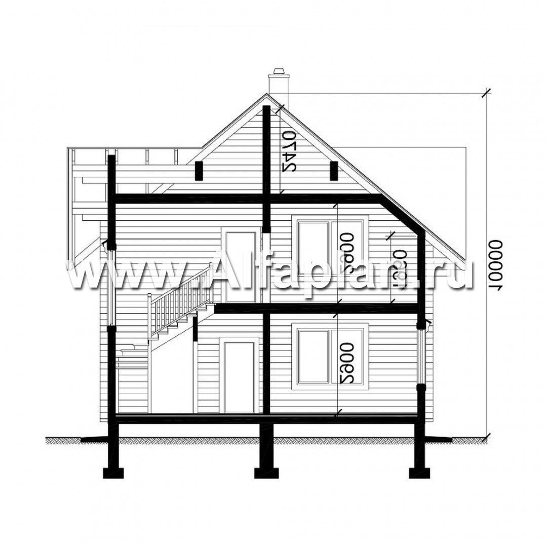 Проекты домов Альфаплан - Проект деревянного дома для комфортного отдыха - изображение плана проекта №3