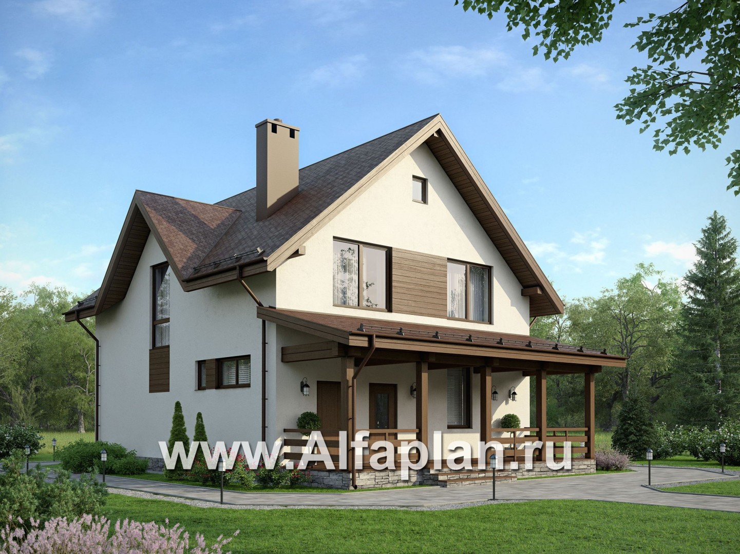 Проекты домов Альфаплан - Проект экономичного дома для большой семьи - дополнительное изображение №1