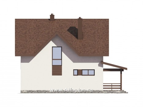 Проекты домов Альфаплан - Проект экономичного дома для большой семьи - превью фасада №3