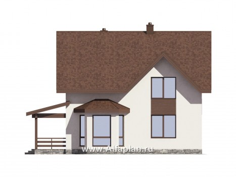 Проекты домов Альфаплан - Проект экономичного дома для большой семьи - превью фасада №4