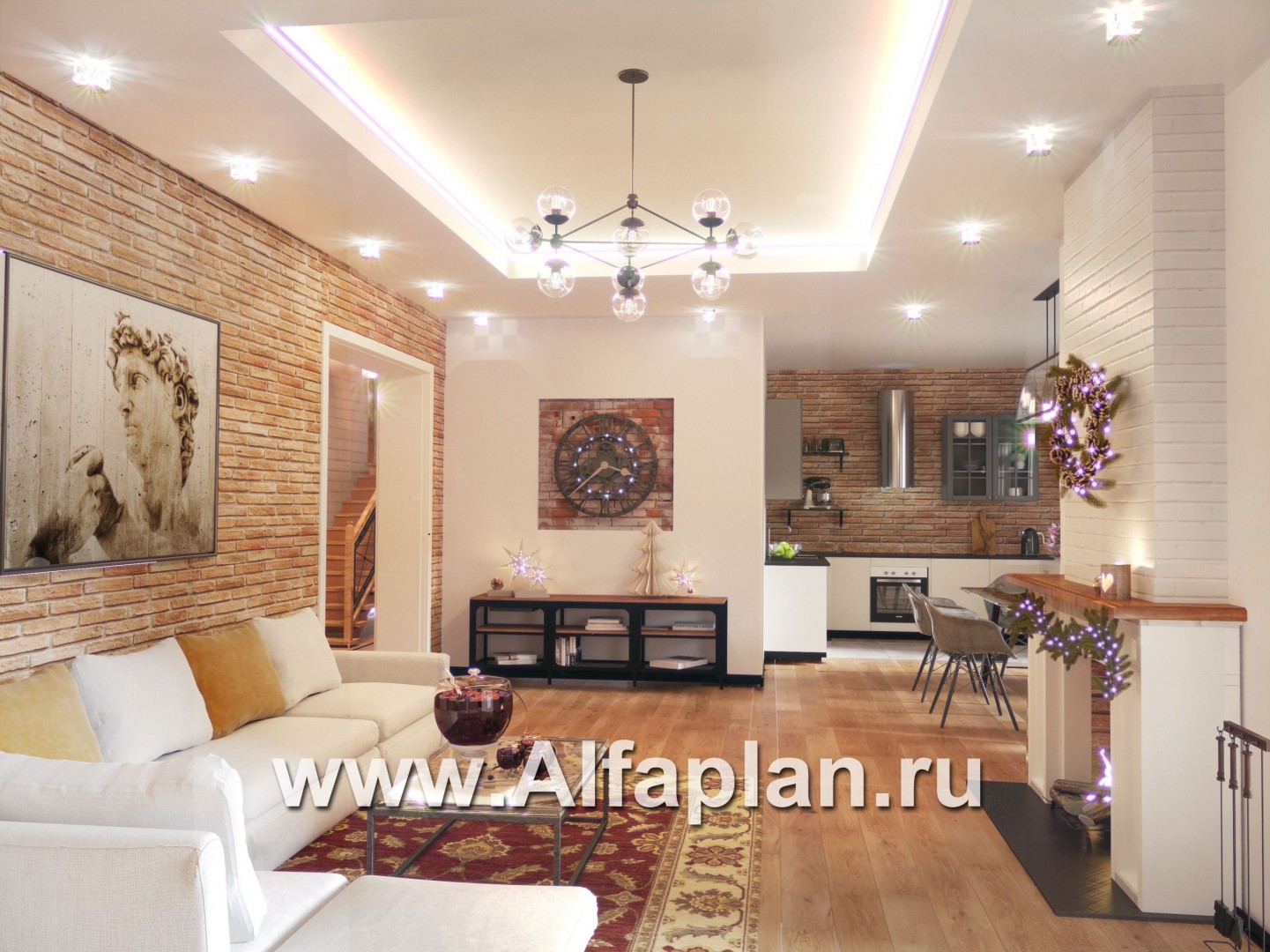 Проекты домов Альфаплан - Проект комфортабельного дома в современном стиле - дополнительное изображение №3