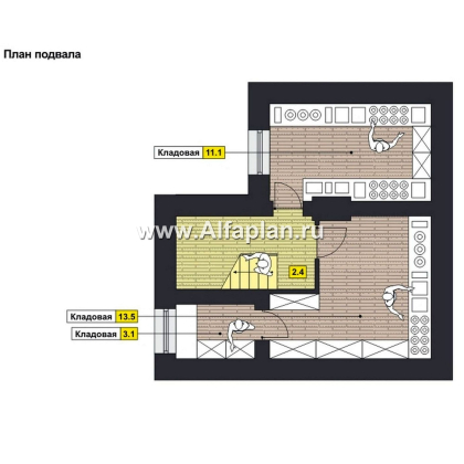 Проекты домов Альфаплан - Компактный дом с цоколем - превью плана проекта №1