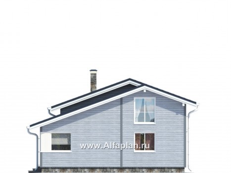 Проекты домов Альфаплан - Проект мансардного дома  с 4 спальми - превью фасада №2