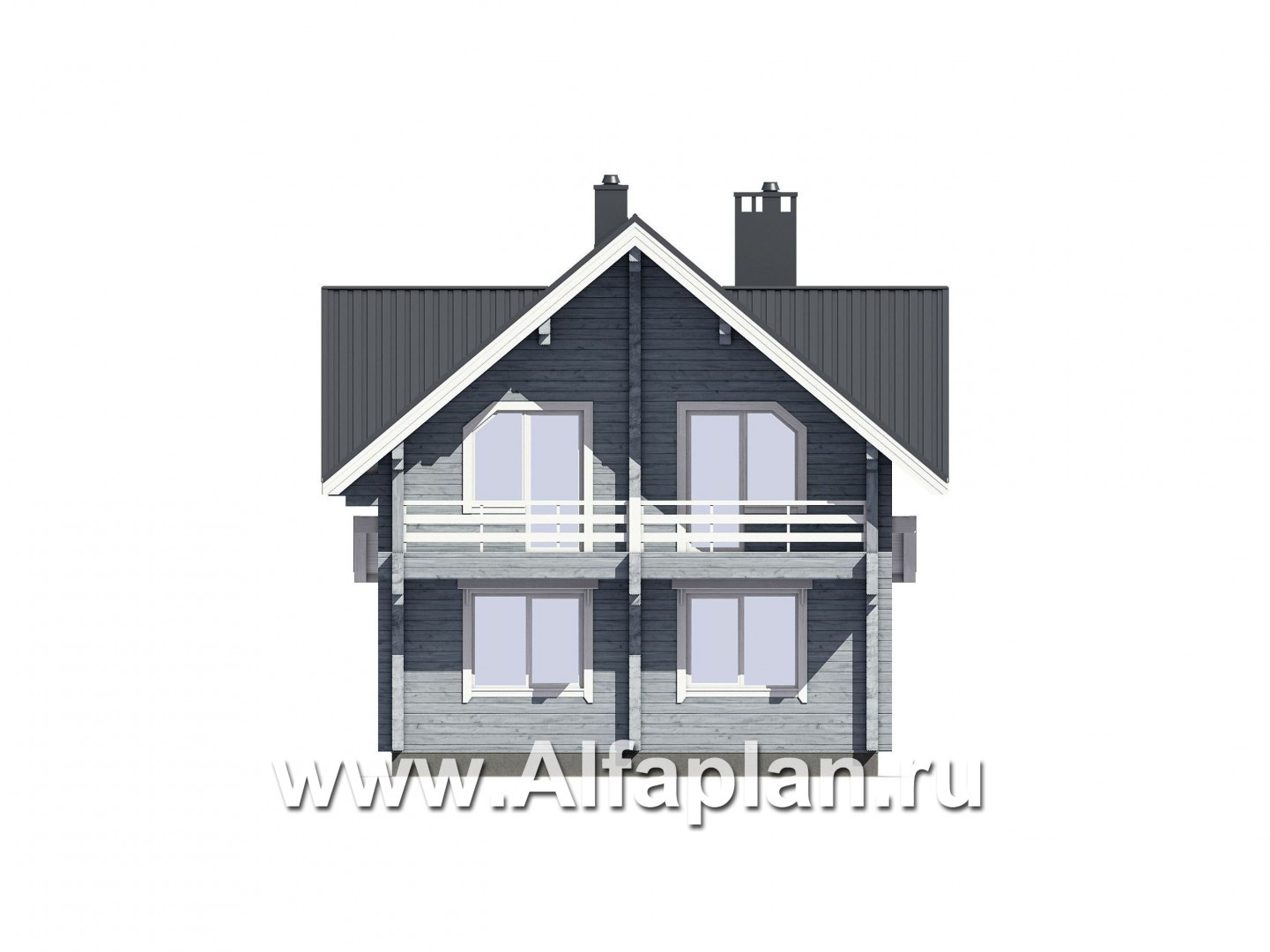 Проекты домов Альфаплан - Проект небольшого удобного загородного дома - изображение фасада №2