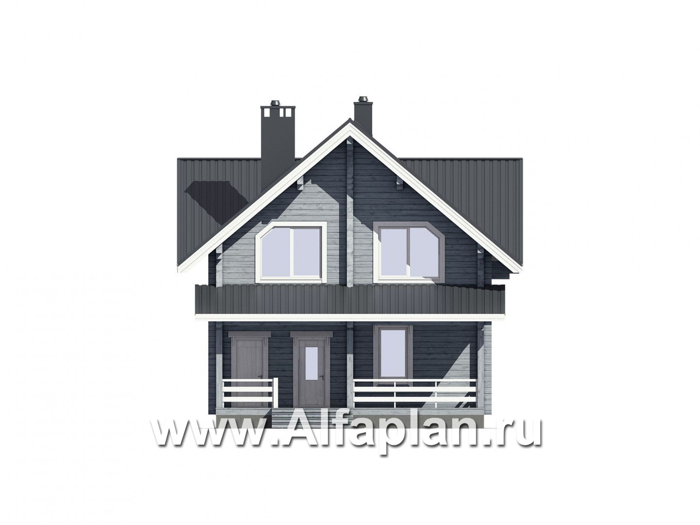 Проекты домов Альфаплан - Проект небольшого удобного загородного дома - изображение фасада №4