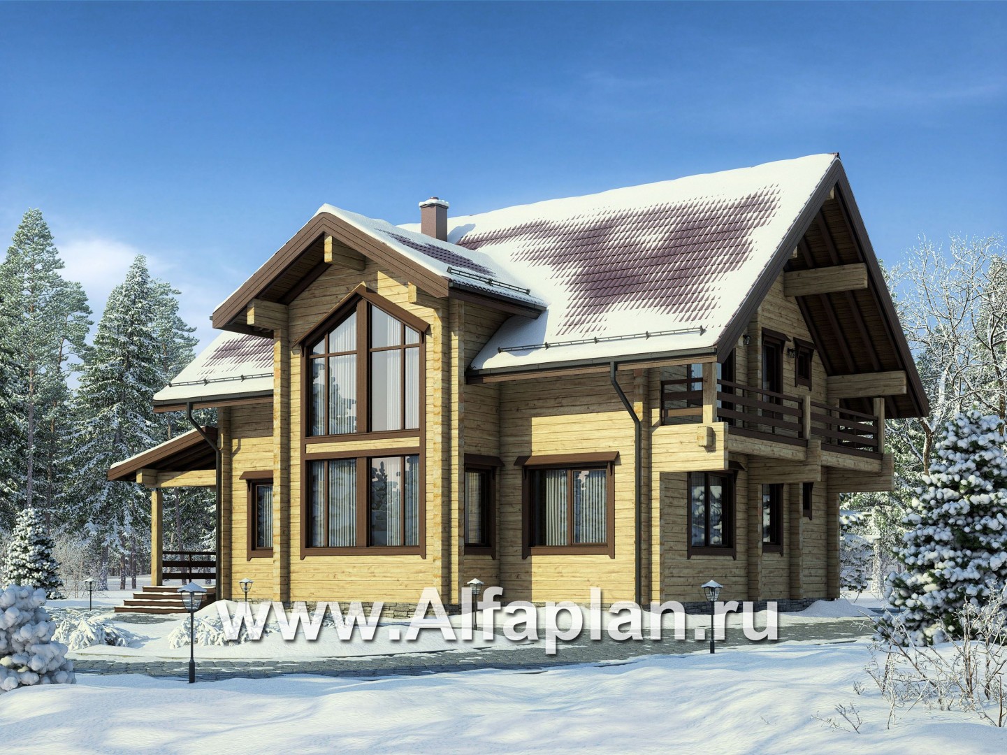 Проекты домов Альфаплан - Комфортабельный дом из бруса - дополнительное изображение №1