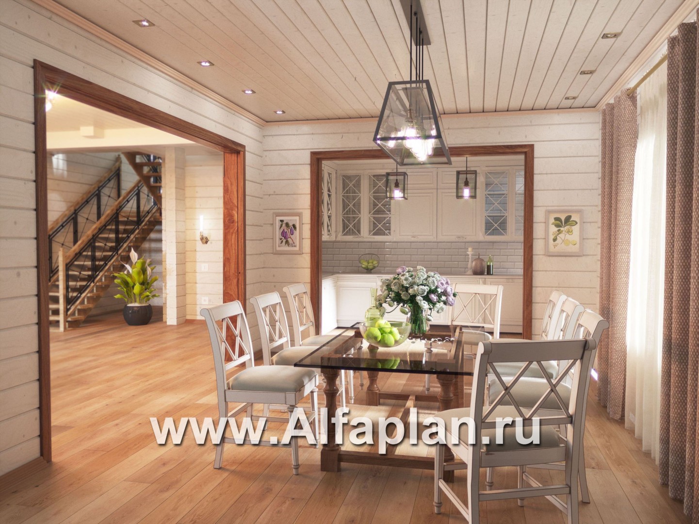 Проекты домов Альфаплан - Комфортабельный дом из бруса - дополнительное изображение №3