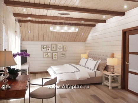 Проекты домов Альфаплан - Проект деревянного дома с гостевым блоком - превью дополнительного изображения №8