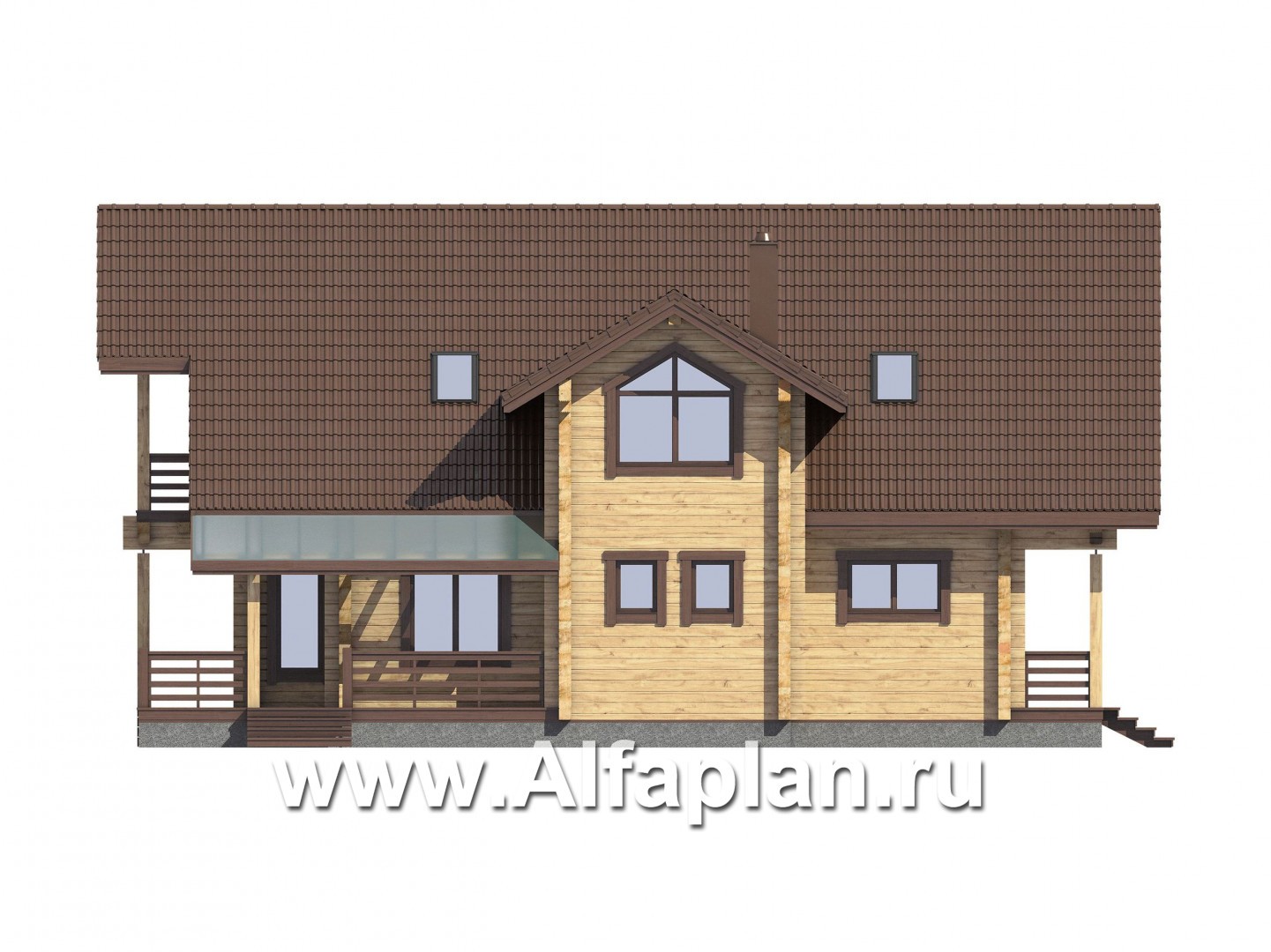 Проекты домов Альфаплан - Проект загородного дома для отдыха с комфортной планировкой - изображение фасада №4