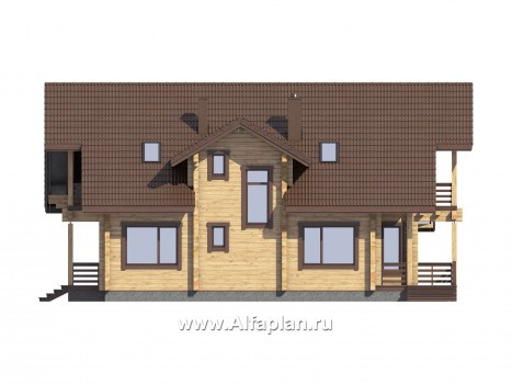 Проекты домов Альфаплан - Проект загородного дома для отдыха с комфортной планировкой - превью фасада №2