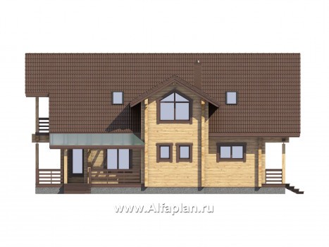 Проекты домов Альфаплан - Проект загородного дома для отдыха с комфортной планировкой - превью фасада №4