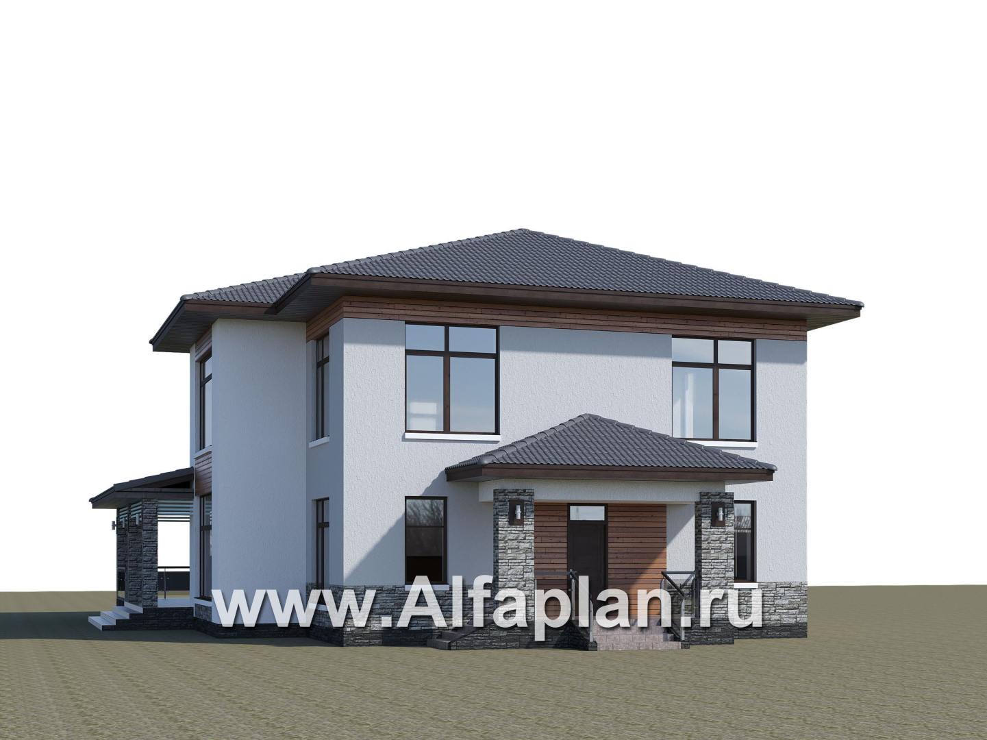 Проекты домов Альфаплан - «Отражение» - двухэтажный дом для большой семьи - дополнительное изображение №5