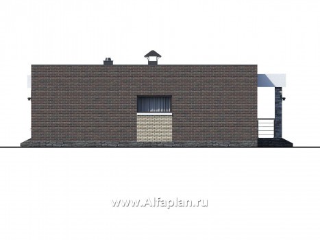 Проекты домов Альфаплан - «Бенуа» - стильный коттедж с плоской кровлей - превью фасада №2
