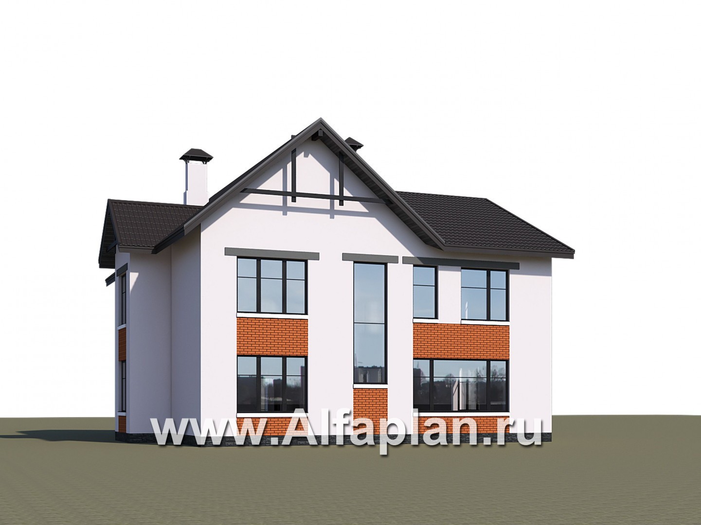 Проекты домов Альфаплан - «Сафо» - проект просторного дома для большой семьи - дополнительное изображение №2